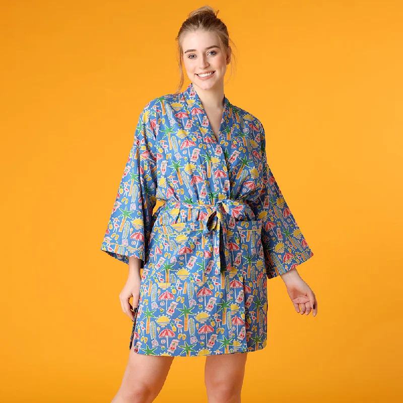 women's pajamas with cozy footiesVacay Short Robe