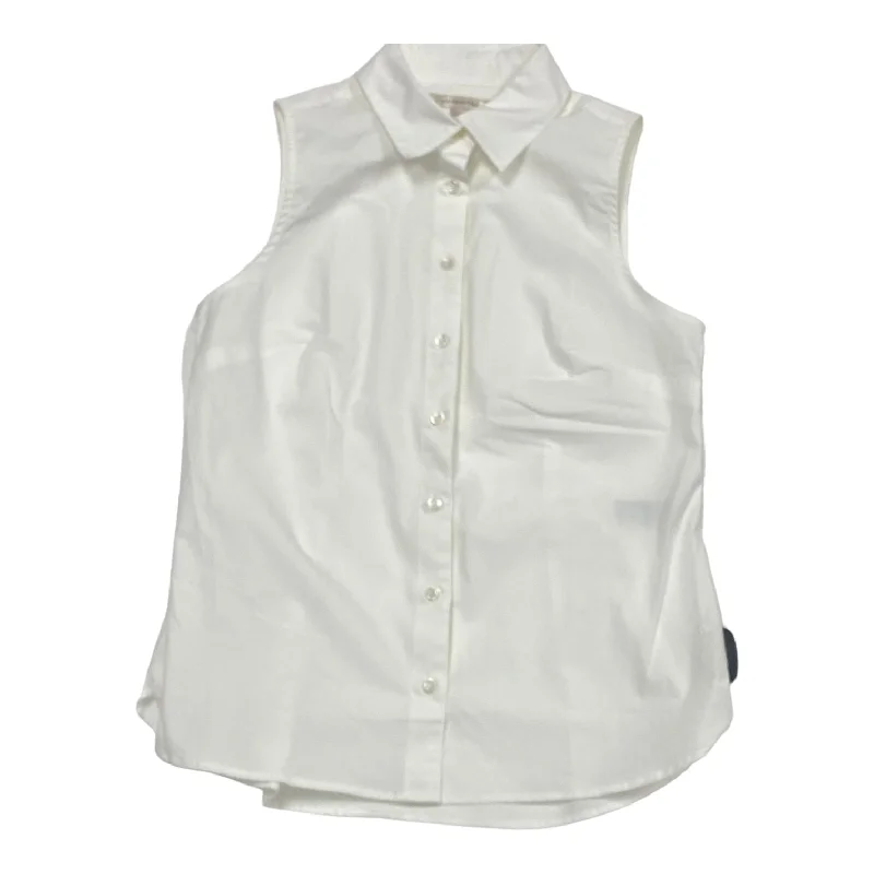 Women's Blouse with Wide CollarWhite Blouse Sleeveless Banana Republic, Size 10