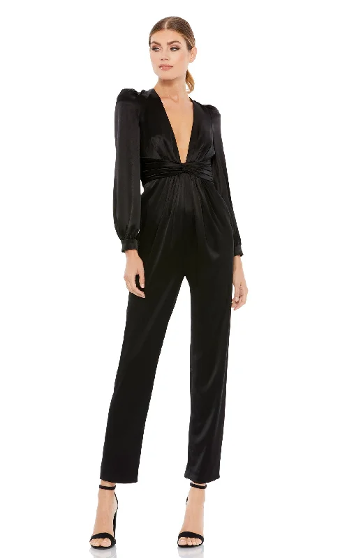 Women's Jumpsuits with Shirt CollarMac Duggal A2647 Jumpsuit