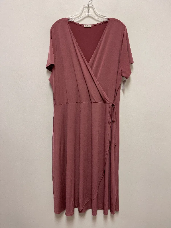 Women's Low Collar DressesDress Casual Midi By Clothes Mentor In Mauve, Size: 3x