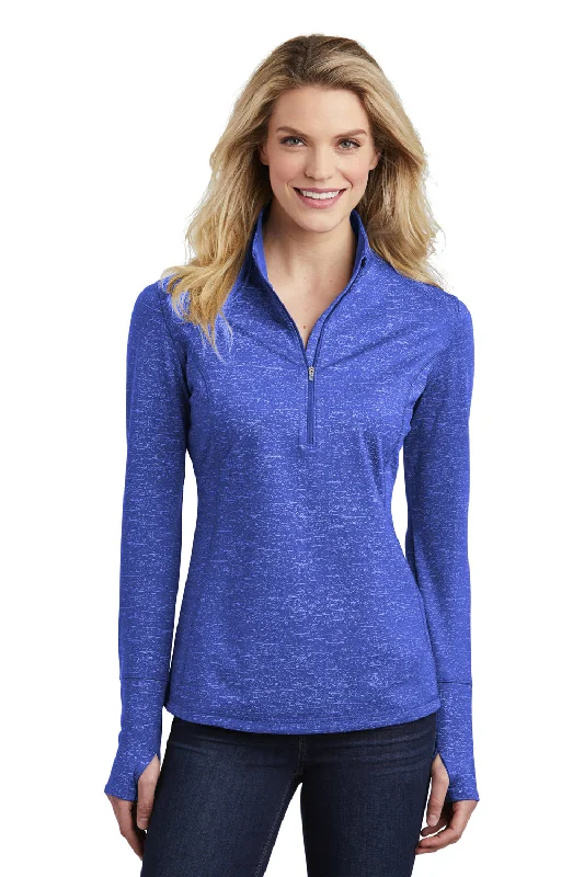 Women's Hooded CardiganSport-Tek Womens Sport-Wick Moisture Wicking 1/4 Zip Sweatshirt - True Royal Blue - Closeout