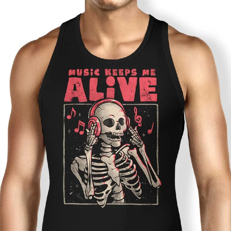 Women's Blouse with Mandarin CollarMusic Keeps Me Alive - Tank Top