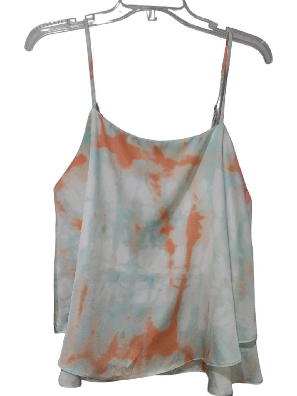 Women's Solid BlouseTie Dye Print Blouse Sleeveless Clothes Mentor, Size M