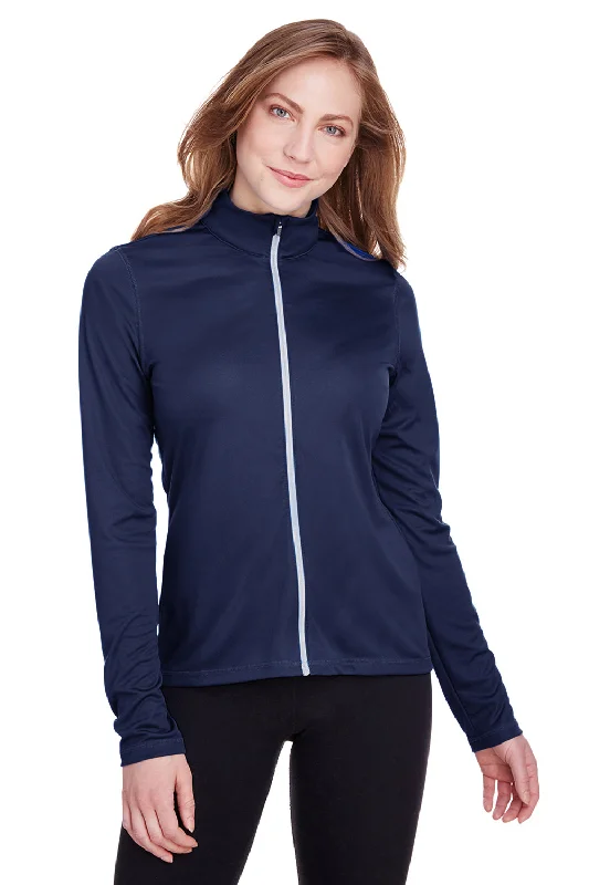 Women's Hooded Sweatshirts with Hidden PocketsPuma Womens Icon Performance Moisture Wicking Full Zip Sweatshirt - Peacoat Blue