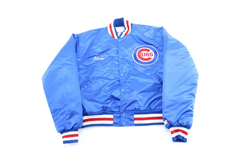 Women's Wool CoatsWomen's Coats with Fur Trimmed Zipper90's Chicago Cubs Embroidered Starter Jacket