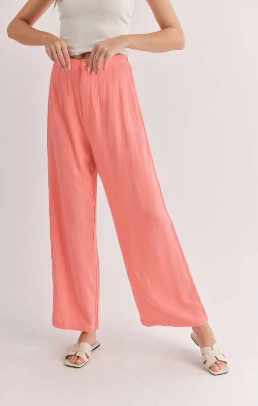 Women's Straight-Leg PantsBotanical Trousers In Coral