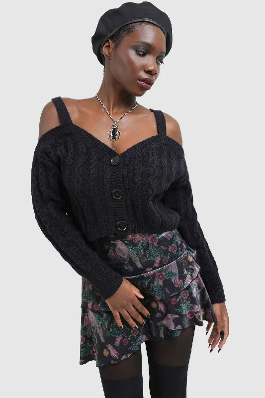 Women's Blouse with Boat CollarDark Ballad Crop Top