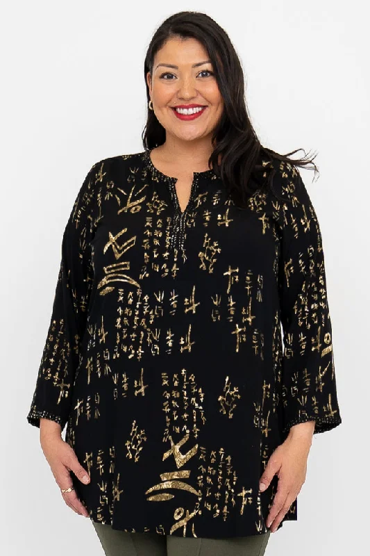 Women's Blouse with HoodKary Top, Earth Charm