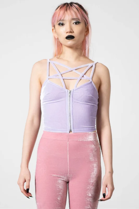 Women's Blouse for ChurchLost In Sin Zip Top [PASTEL LILAC]