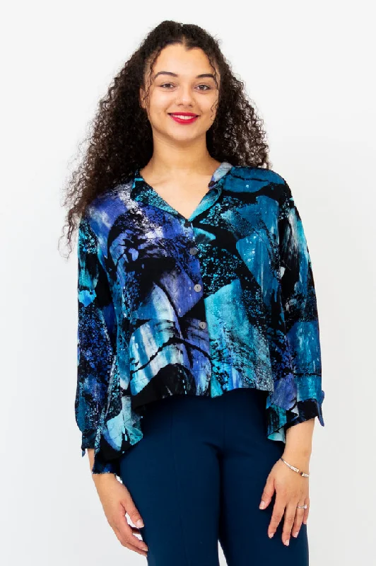 Women's Blouse with V-Shaped CollarMayana Blouse, Reef