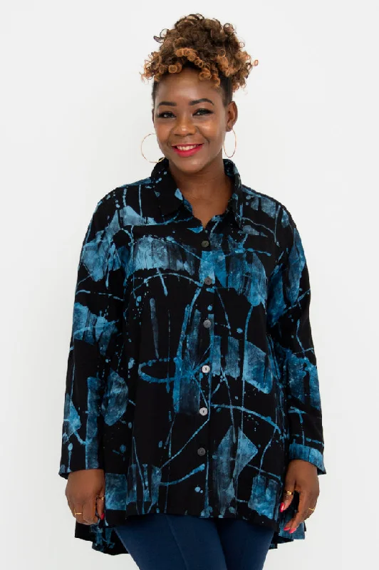 Women's Blouse with High CollarPeruva Top, Ilumi