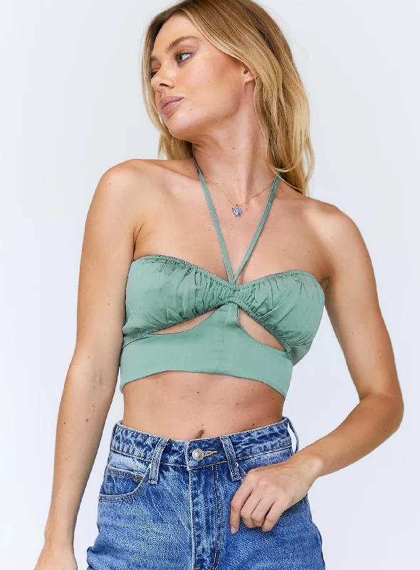 Women's Blouse with V-Shaped CollarSascha Top Green